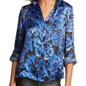 Alice + Olivia Blue Floral Blouse S